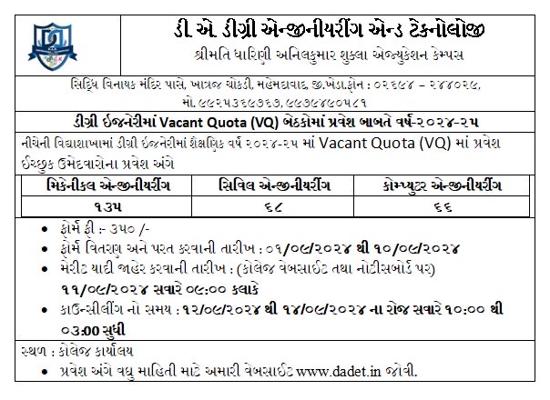 Degree 1st Year Vacant Quata Admission-2024-25